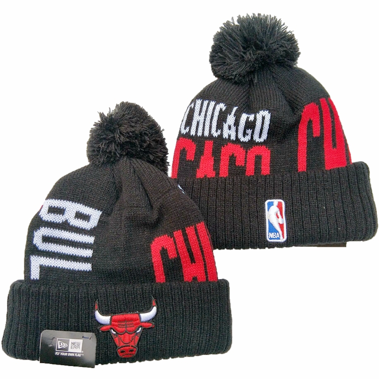 NBA芝加哥公牛队针织帽 训练运动毛线帽 黑色 NewEra