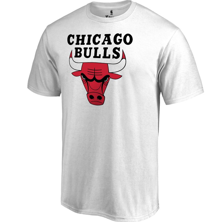 NBA芝加哥公牛队短袖训练服 比赛运动时尚潮流T恤 白色 Fanatics