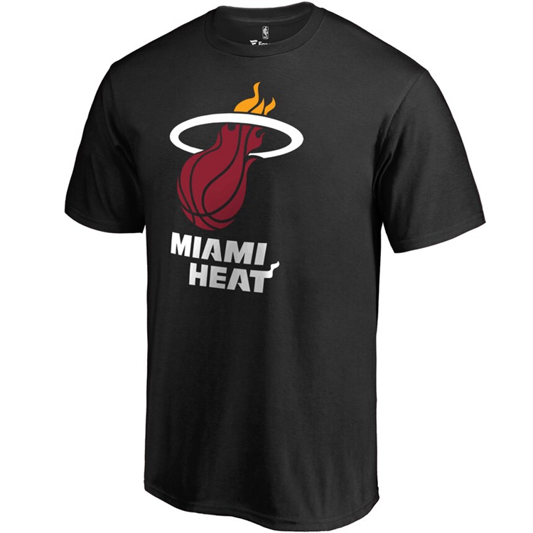 NBA迈阿密热火队短袖出场服 热身投篮休闲流行T恤 黑色 Fanatics