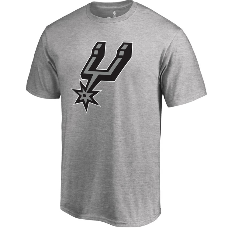 NBA圣安东尼奥马刺队短袖训练服 比赛运动时尚潮流T恤 灰色 Fanatics
