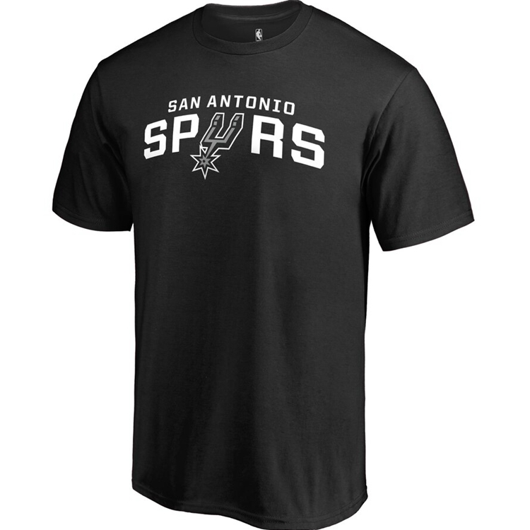 NBA圣安东尼奥马刺队短袖出场服 热身投篮休闲流行T恤 黑色 Fanatics
