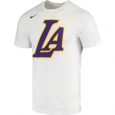 洛杉矶湖人队logo短袖 2021城市版白色