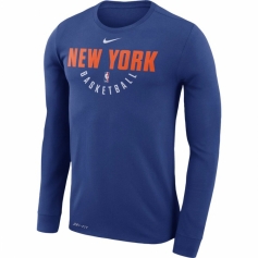 纽约尼克斯队长袖热身服 蓝色