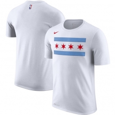 芝加哥公牛队logo短袖 2021城市版白色