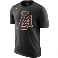 洛杉矶湖人队logo短袖 2021城市版黑色