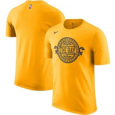 金州勇士队logo短袖 2021城市版黄色