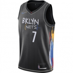 凯文-杜兰特布鲁克林篮网队7号球衣 2021黑色球迷版城市版
