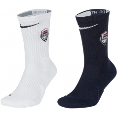 美国男篮国家队袜子 NBA耐克精英长筒袜 NIKE Elite 藏青色/白色 2双