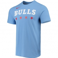 芝加哥公牛队logo短袖 2021城市版蓝色