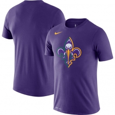 新奥尔良鹈鹕队logo短袖 2021城市版紫色